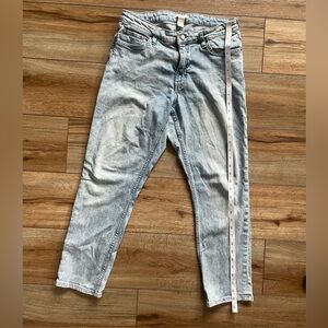 H&M Skinny Jeans Women's Size 12 Blue Mid Rise Light Wash Faded